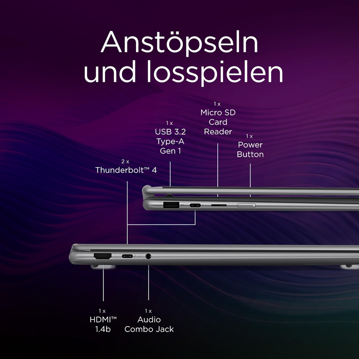 Lenovo Yoga 7i 2-in-1 Laptop | Copilot+ PC | 16" 2.8K WUXGA OLED | Intel Core Ultra 7 | 32GB RAM | 1TB SSD | Intel Arc Grafik | Win11 | QWERTZ | inkl. Yoga Pen | 3 Jahre Garantie Exklusiv bei Amazon