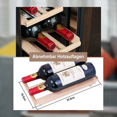 Kalamera Weinkühlschrank, 12 Flaschen 35 Liter Weinklimaschrank klein mit Kompressor, 5-18°C, KRC-35FCSS