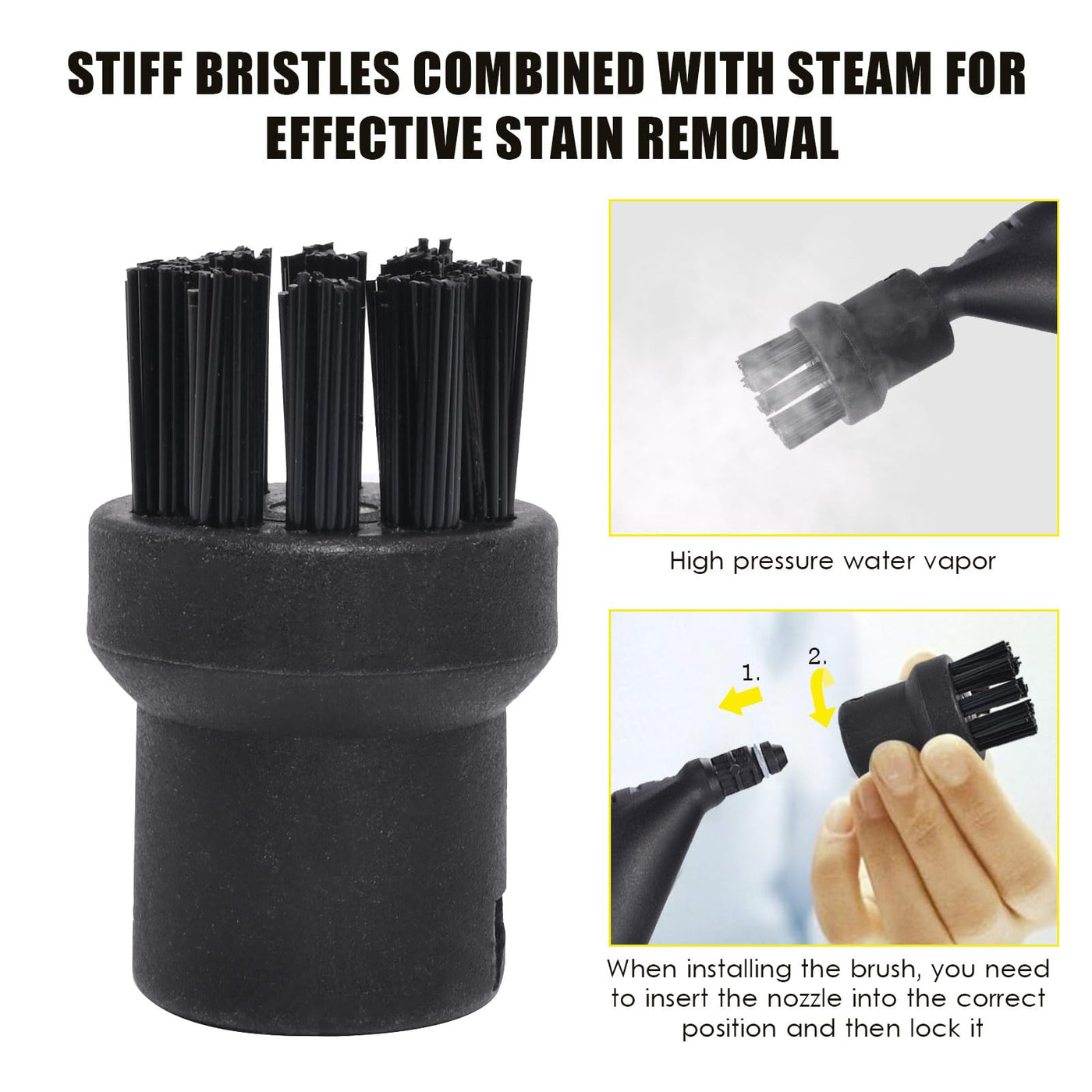 6 Stück für Kärcher Dampfreiniger Zubehör, Rundbürsten Set, Düsen Set, Zubehör für Kärcher Dampfreiniger, für kärcher SC1 SC2 SC3 SC4 SC5 CTK10 CTK20