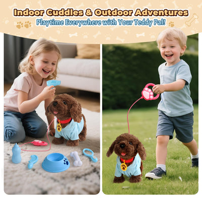 TONZE Hund Spielzeug Kinder Mit Leine Der Läuft und Bellt Spielzeug Ab 2 3 4 Jahre Mädchen Dog Spiel Interaktiver Laufender Hund Für Kinder Junge Mädchen 2 3 4 Jahre Geschenkideen