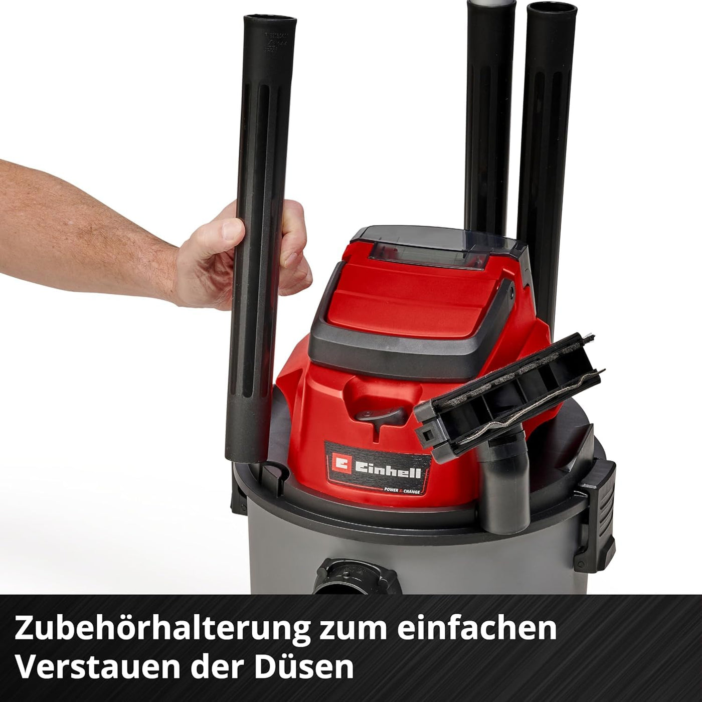 Einhell Akku-Nass-Trockensauger TC-VC 18/15 Li-Solo Power X-Change (Lithium-Ionen, Kunststoffbehälter 15 l, 4 Rollen, inkl. Saugschlauch, div. Filter, ohne Akku u. Ladegerät)