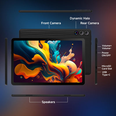 Ainmel Tablet 11,5 Zoll Android 15, 30GB RAM 1TB TF, 2K Android Tablet 2000 * 1200 FHD, 8400mAh, Widevine L1, 13MP Kamera, WiFi 6&BT 5.3, Face ID Tablet PC für Arbeit/Studium - Schwarz