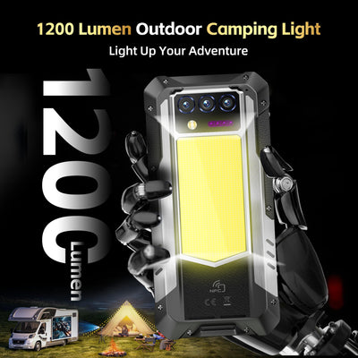 OUKITEL WP100 Titan 33000mAh Outdoor Handy 5G mit Eingebauter 100 Lumen Projektor, 48GB+512GB 6,8" FHD+ Outdoor Smartphone Ohne Vertrag mit 1200 Lumen Campinglicht, 200MP+32MP+20MP, NFC/GPS/IP68/BT5.4