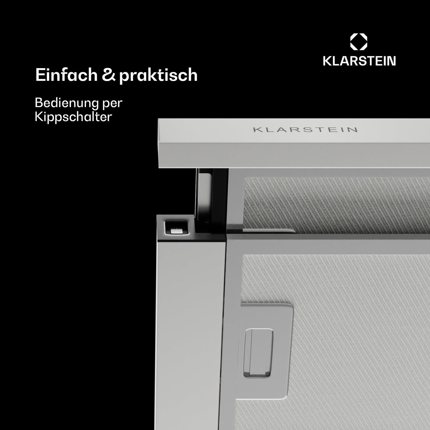 Klarstein Dunstabzugshaube 60cm, Abluft-Dunstabzugshaube mit Spülmaschinenfestem Filter aus Aluminium, Leise Abzugshaube Abluft, 305m³/h Luftstrom, Effiziente Wandhauben mit LEDs & Touch Controls