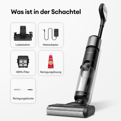 Ultenic AC1 Elite Nass Trockensauger kabelloser Staubsauger mit Wischfunktion, 3 in 1, 50min, intelligente Schmutzerkennung, 14000 Pa Saugkraft,Selbstreinigung,1.15L Doppelte Tank, LED-Display