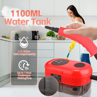 2800W Dampfreiniger mit Smart Touch Screen, Hochdruck-Dampfreiniger für die Reinigung, 1.1L Wassertank, Handdampfreiniger für Haus, Auto, Dusche, Küche, Badezimmer, Fugen und Fliesen