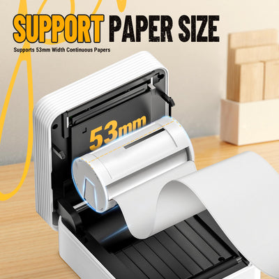 Nelko Mini Drucker PM230 Aufkleber Drucker Fotodrucker mit 3 Rollen Etiketten für Smartphone Thermodrucker Bluetooth Etikettendrucker für DIY Erstellung, Studiennotizen, (Weiß)