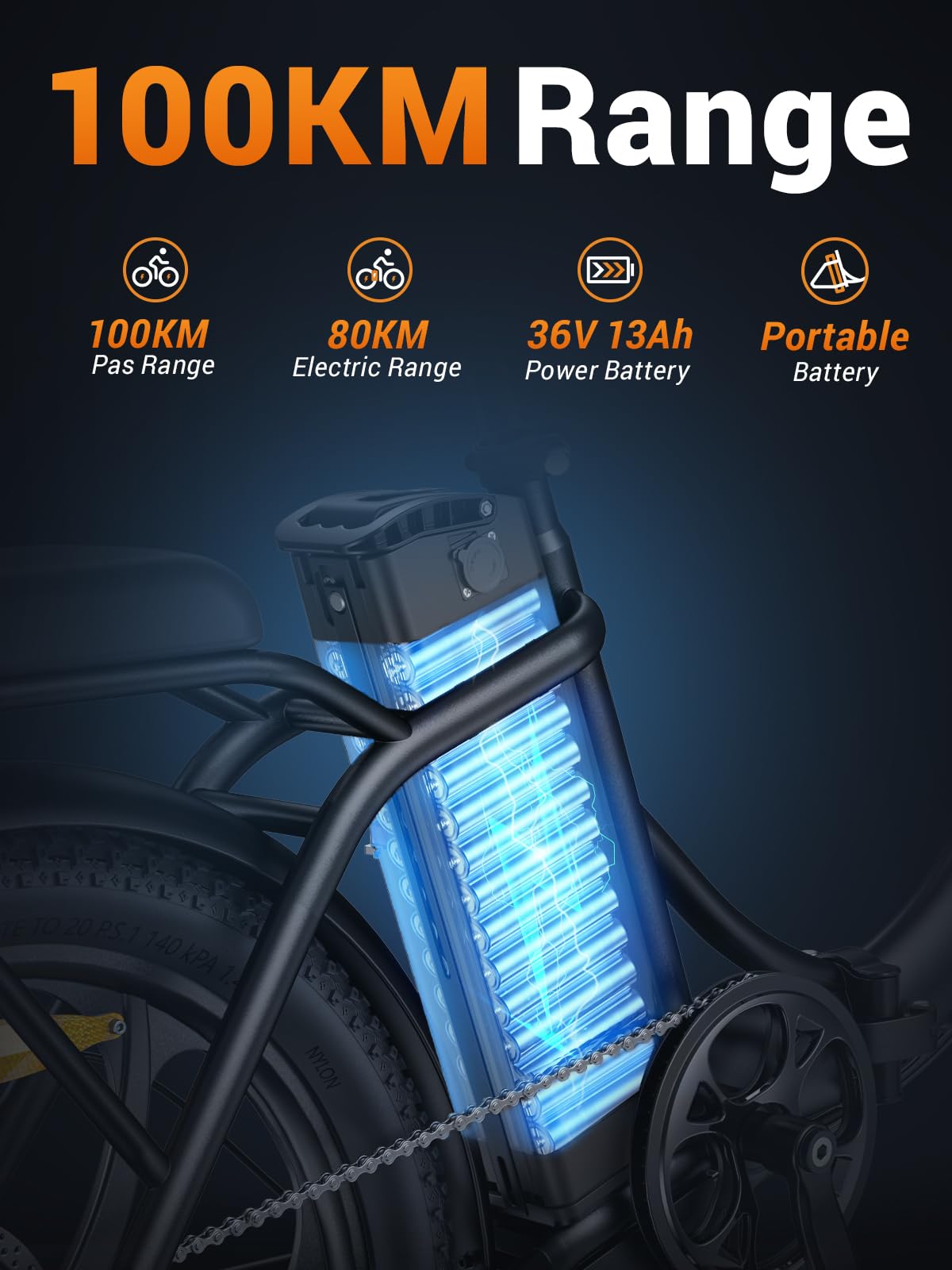 HillMiles MilePort 1 Elektrofahrrad Für Erwachsene, 250W Klappbares Elektrofahrrad Mit 36V 13AH Abnehmbarem Akku, Geschwindigkeit 25KM/H und Reichweite 100KM, 20„ * 3.0“ Fetter Reifen (Urban, Rot)