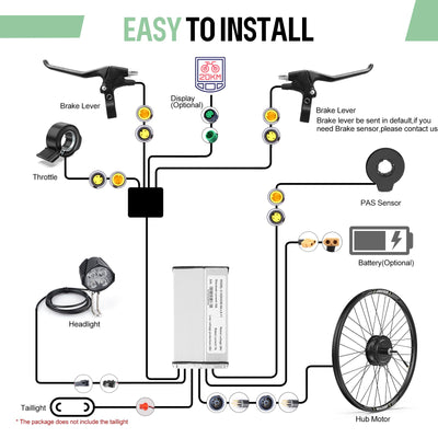 BAFANG 48V 500W Heckmotor Elektrofahrrad-Umrüstset - für 28" 700C Räder, Hinter-Kassetten-Nabenmotor mit Felge, DZ40 Anzeige, PAS-Sensor & Steuergerät für Stadt- und Bergfahrräde