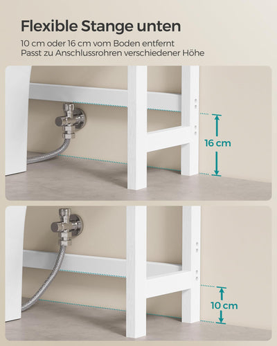 SONGMICS Toilettenregal, Badezimmerregal, 4-stöckiges Badregal, verstellbare Ablagen, platzsparend, geeignet für die meisten Toiletten, wolkenweiß BTS041W01