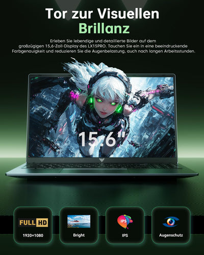 ACEMAGIC Laptop Gaming,Ryzen 7 5700U(8C/16T, bis zu 4,3 GHz) für Notebook,15,6 Zoll FHD,16GB DDR4,512GB M.2 SSD,WiFi 6,BT5.2,HDMI(Gray)