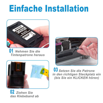 ANKINK Wiederaufbereitet Tintenpatrone Druckerpatronen als Ersatz für HP 302XL für Patrone 302 XL für 1110 2130 3630 3632 3634 3636 3639 4520 4524 4525 4526 4528 3830 3831 3833, Schwarz 2er-Pack