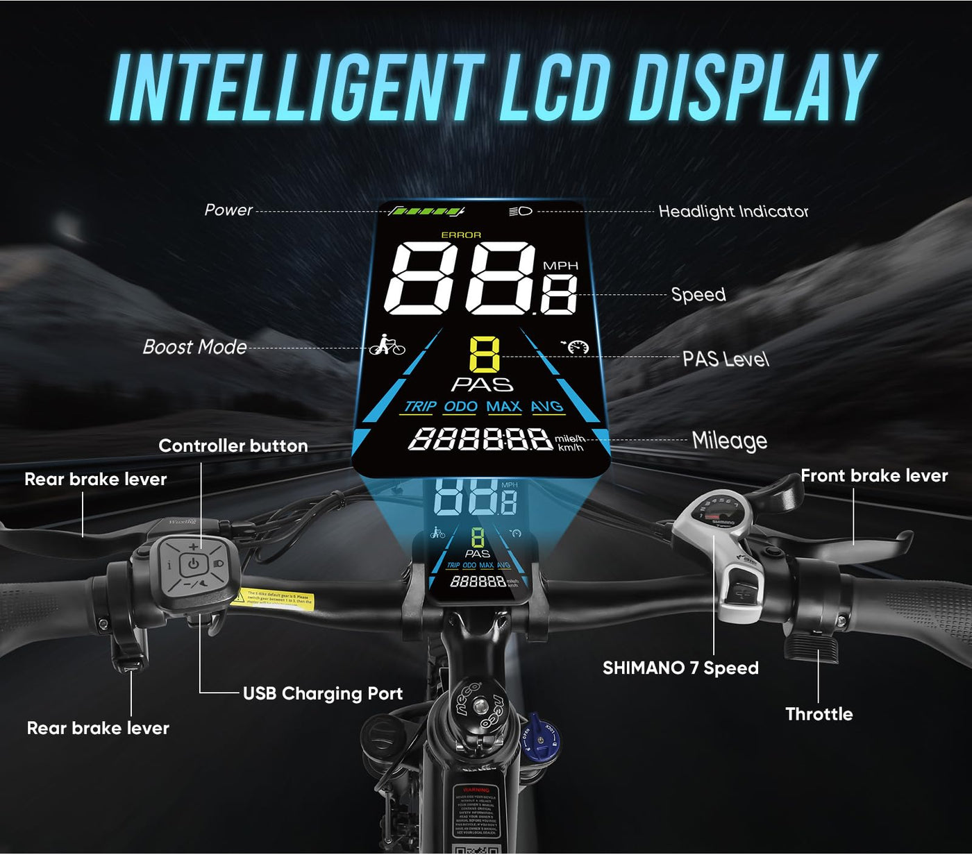 SAMEBIKE 27.5" E-Bike, Elektrofahrrad E-Bike Herren Damen mit 540Wh Akku, Bis zu 100KM, 250W Motor, E-Fahrrad mit 7-Gang-Getriebe, Pedelec Citybike EBike für Trekking RSA01 Men