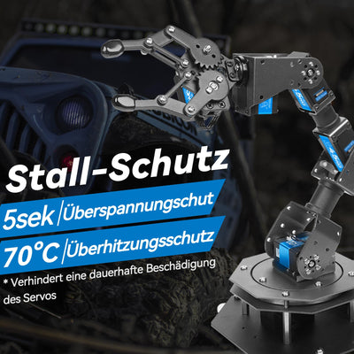 Miuzei RC Servo 45KG 270° Digital Servomotor High Torque Motor Metall Getriebe für 1/10 1/8 Auto Car Boot Roboter Arm Flugzeug Wasserdicht 4.8-6.0-8.4V Standart Servo mit 50cm Cable 25T Horn