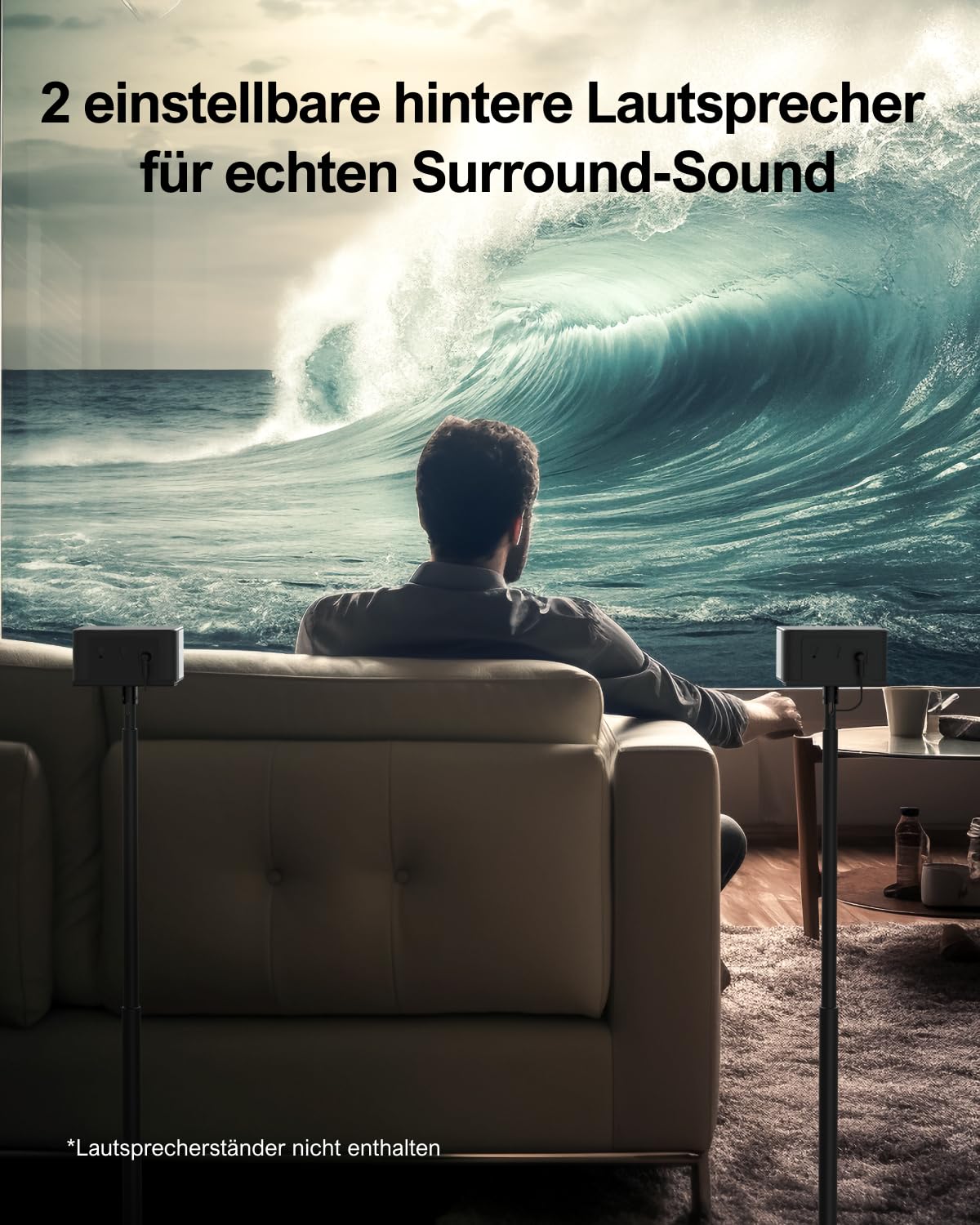 ULTIMEA 5.1 Surround Soundbar, 3D Surround Sound System, Soundbar für TV Geräte mit Subwoofer und Rear-Lautsprechern, 5.1 Virtuelle Surround, Bass Einstellbare Heimkino TV Lautsprecher, Poseidon D50