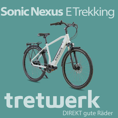 TRETWERK 28 Zoll E-Bike Herren Cityrad - Sonic Nexus - Pedelec Herrenfahrrad mit 7 Gang Nabenschaltung -Elektrofahrrad mit Mittelmotor - weiß 50cm