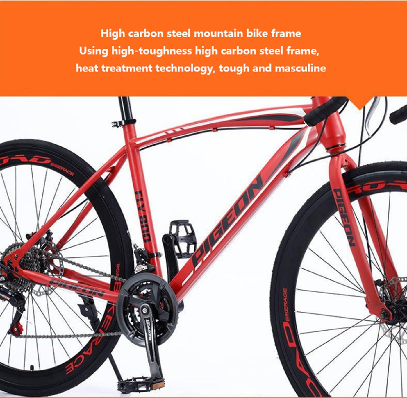 Wmmner Mountainbike 26 Zoll 27 Gänge Scheibenbremsen Carbonstahl Fahrrad Gebogener Lenker Unisex/a/30-Gang