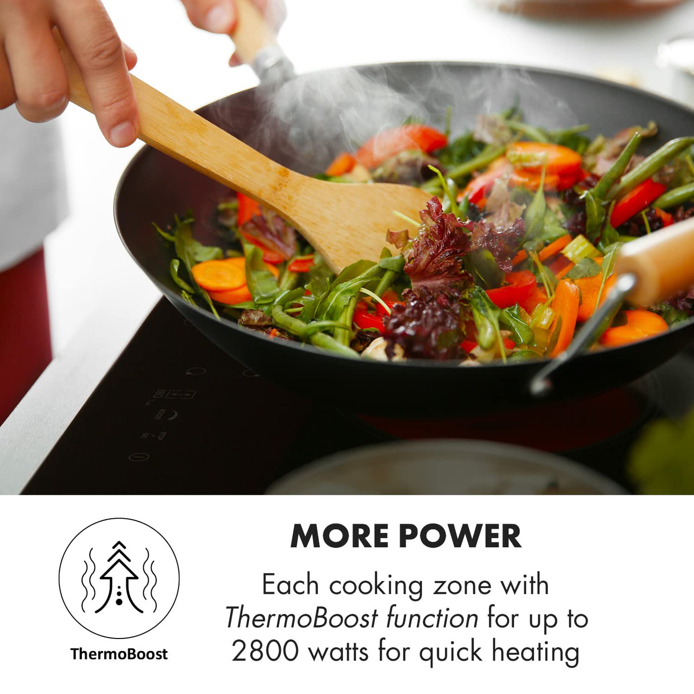 Klarstein Induktionskochfeld, Glaskeramik Kochfeld, mit 4 Platten, Einbau- mit Touch-Display, Digitalanzeige und Timer-Funktion, Schnelles Aufheizen, 7000 Watt