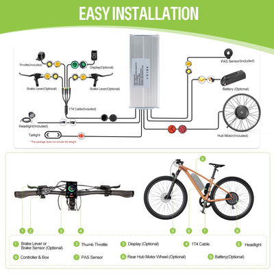 BAFANG G062 48V 1000W Hinterradmotor für 175 mm Tropfen, 20" 26" Fat Tire Elektro-Rad-Umsetzungs-Kit mit Akku (optional) und LCD-Anzeige (optional), Hinterrad hub Motor-Rad-Kit mit PAS-Sensor