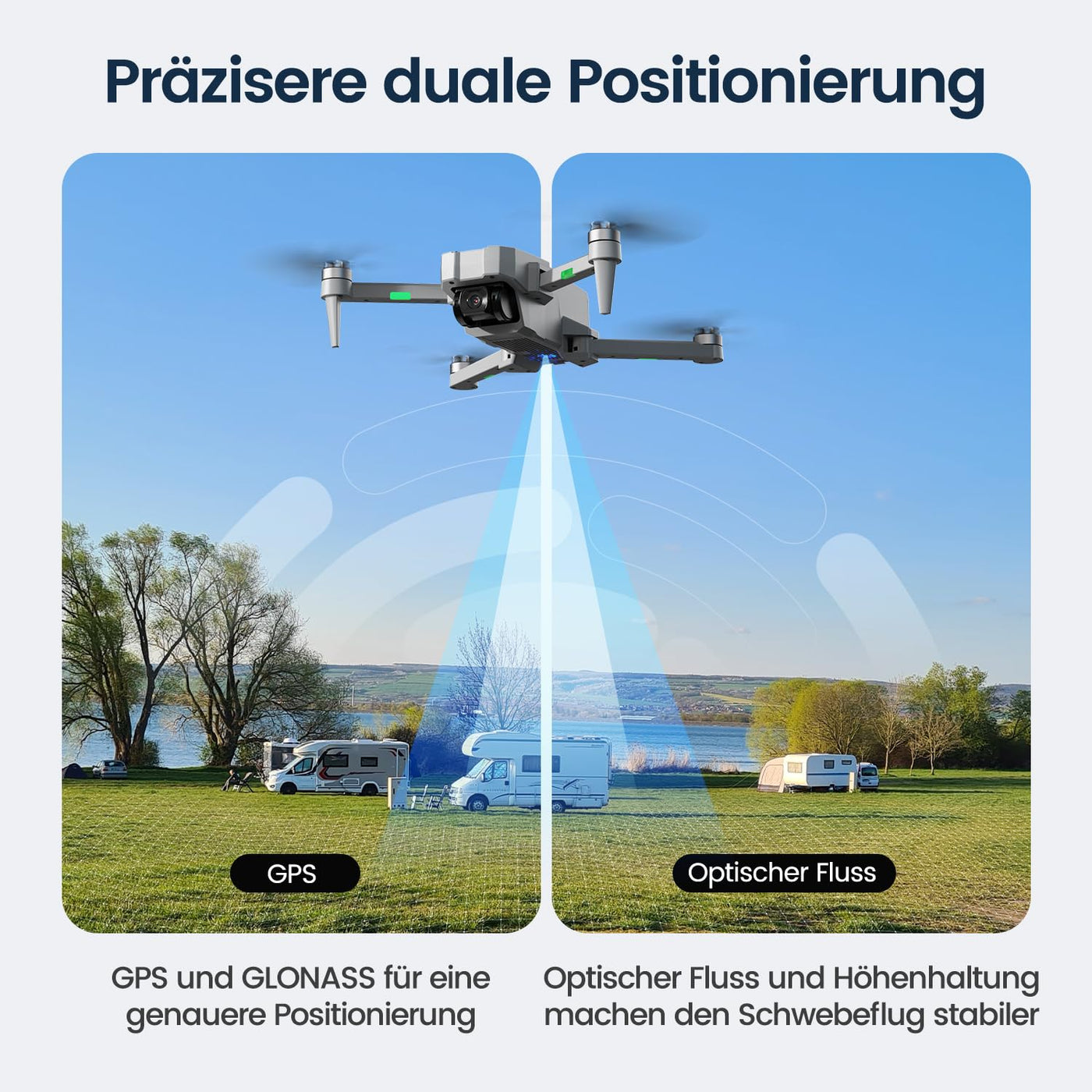 Holy Stone HS440G Drohne mit 4K Kamera für Erwachsene, 23 Min. Lange Flugzeit, Bürstenloser Motor, GPS Follow Me, Auto Rückkehr, 5G FPV Übertragung, Faltbare Kameradrohne unter 249 g für Anfänger, C0
