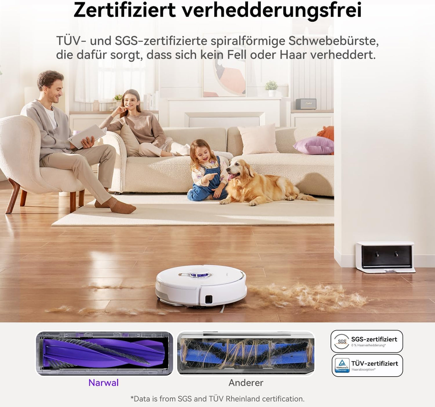 NARWAL Freo X Plus Saug- und Wischroboter Selbstentleerend, Verhedderungsfreie Schwebebürste, 7800-Pa-Saugleistung, 7 Wochen Selbstentleerung ohne Absaugstation, Tri-Laser-Hindernisvermeidung