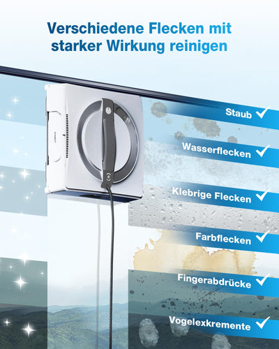 ECOVACS WINBOT W2 Omni Fensterputzroboter mit 6-in-1 Multifunktionsstation, integrierter 4500mAh Akku, Kantenreinigungsmodus, Weitwinkel-Sprühzerstäubungstechnologie, White