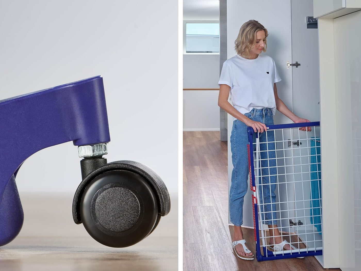 Leifheit Standtrockner Pegasus 200 Solid Deluxe Mobile mit 20 m Trockenlänge, Wäscheständer für lange Wäsche, Flügelwäschetrockner mit Kleiderbügelstangen