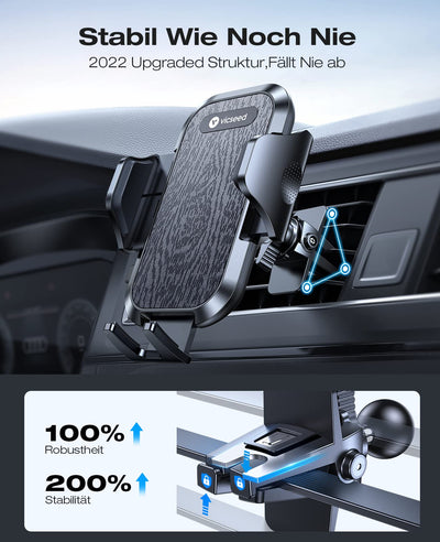 VICSEED 2025 Beste Militärische Handyhalterung Auto [20KG Starker Saugnapf &Metall-Lüftungsclip mit Doppelschloss]360°Drehbare KFZ Handy Halterung Auto Zubehör für iPhone 17 Pro Max Samsung S25 Ultra