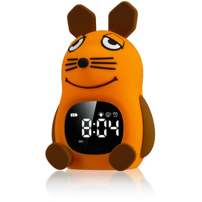 Bresser DieMaus Kinderwecker mit Nachtlicht, sanftes Aufwachen, 3-stufiges Licht, Touch-Steuerung, USB-C, Silikon, ab 3 Jahren