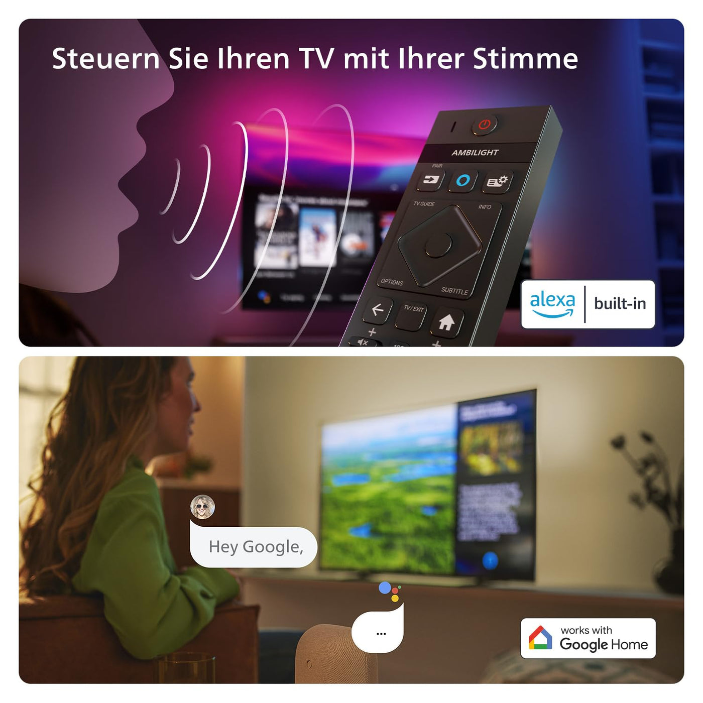 Philips Ambilight 75PUS8909 4K LED Smart TV - 75-Zoll Display mit Pixel-präziser Ultra HD Titan OS Plattform und Dolby Atmos-Klang. Funktioniert mit Alexa und Google Sprachassistent – Anthrazitgrau