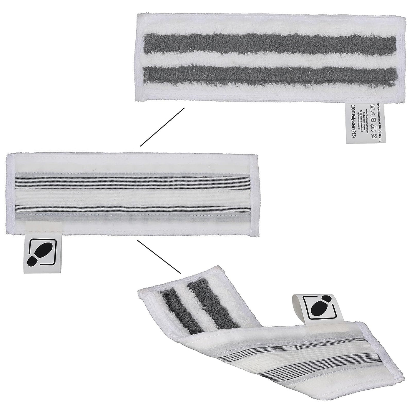8 Stück Zubehör für Kär-cher Dampfreiniger Easyfix SC2 SC3 SC4 SC5 SV7, Mikrofaser-Tuchset für Kär-cher SC1 SC2 SC3 SC4 SC5 SV7 (4 Bodentücher + 2 Stoffbezug + 2 Schleiflappen)