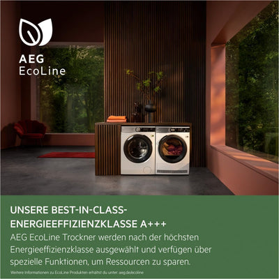 AEG TR8T70680 Wärmepumpentrockner / Serie 8000 mit AbsoluteCare® / Testsieger der Stiftung Warentest / 8,0 kg / A+++ / energiesparend / Mengenautomatik / Knitterschutz / Kindersicherung / Schontrommel