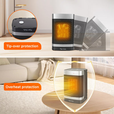 Taylor Swoden Heizlüfter Energiesparend Thermostat, 1500W PTC Keramik Heizlüfter, Klein Heizung Elektrisch mit Fernbedienung, Leise, 24-Std-Timer, 70°Oszillierend, 4 Modi Heizstrahler