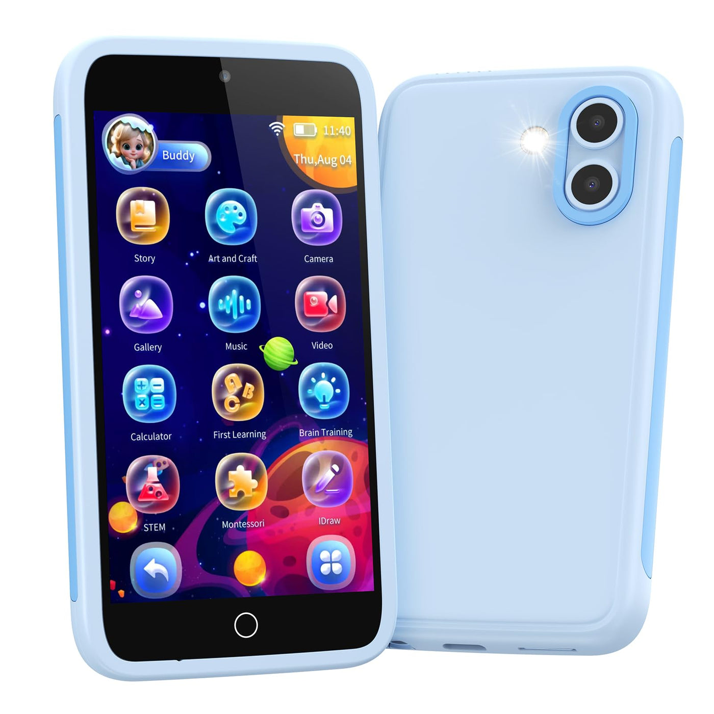 orantronx Kinder Handy Smartphone Spielzeug, 3.97" Kinderkamera Handy für Mädchen Jungen Geschenke ab ab 3 4 5 6 7 8-12 Jahre, Kinderhandy mit 200+ Lernspiele, Dualkamera, Kindersicherungs, MP3 Player