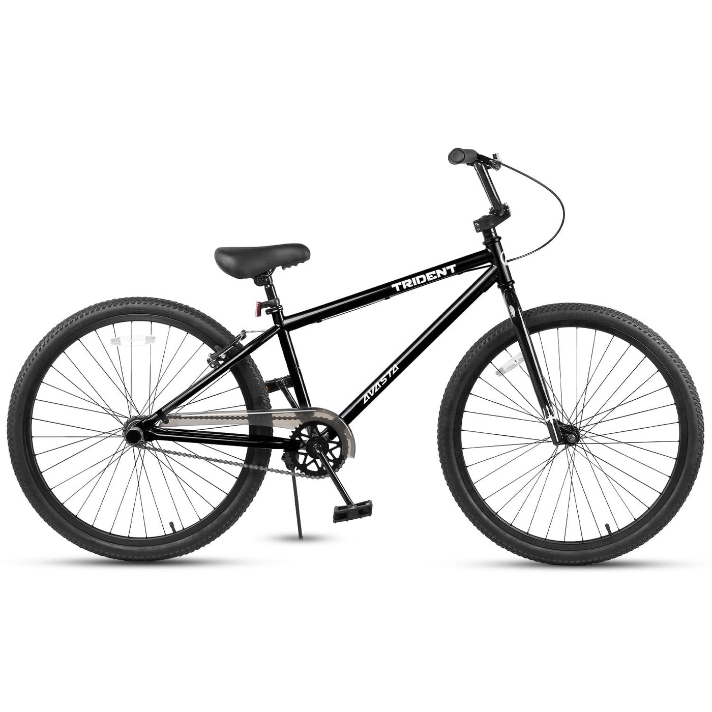 AVASTA 24 Zoll BMX Fahrräder Freestyle für Anfänger und Fortgeschrittene mit 2 Pegs Trick Cycling und Professional Riding,Schwarz