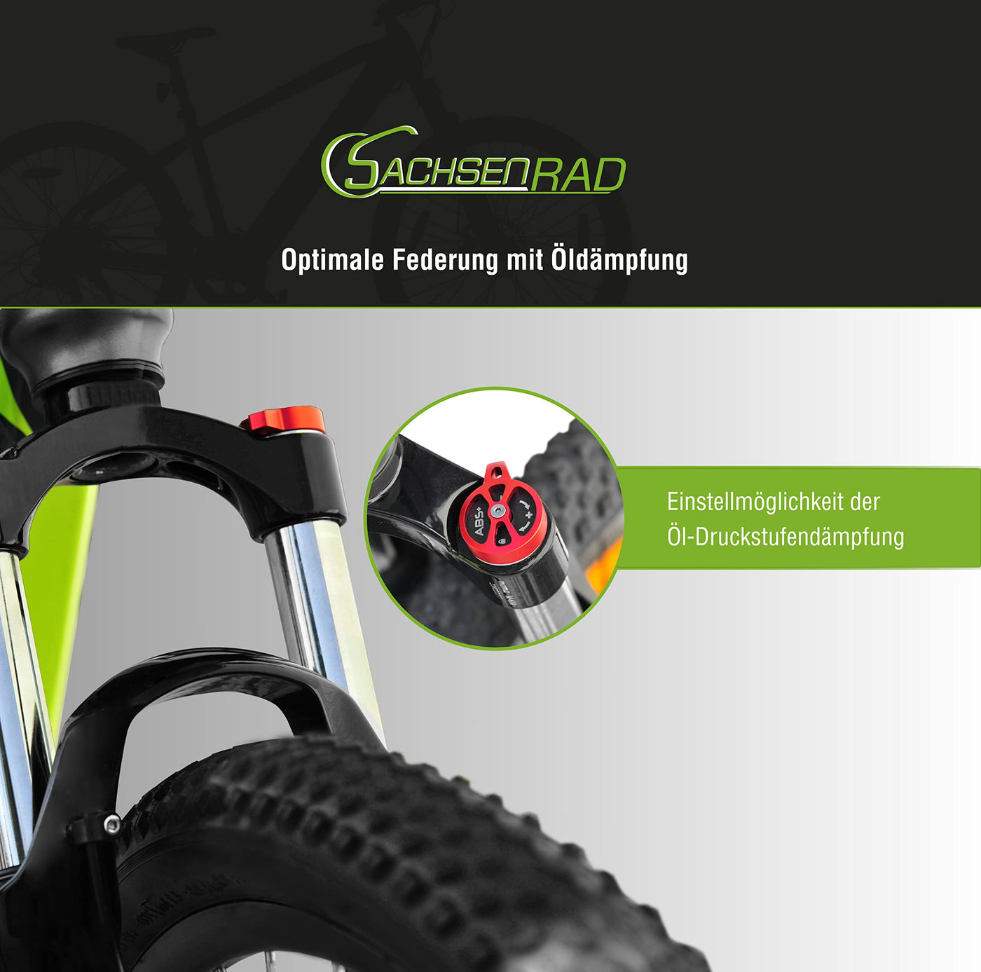 SachsenRAD E-Bike Mountain Bike R8 Ranger mit StVZO-Zertifiziert, 27,5 Zoll,Hydraulischen Scheibenbremsen,7-Gang Schaltung,LCD-Display,36V Vollintegriertem Akku,On und Off-Road Reifen-Grau