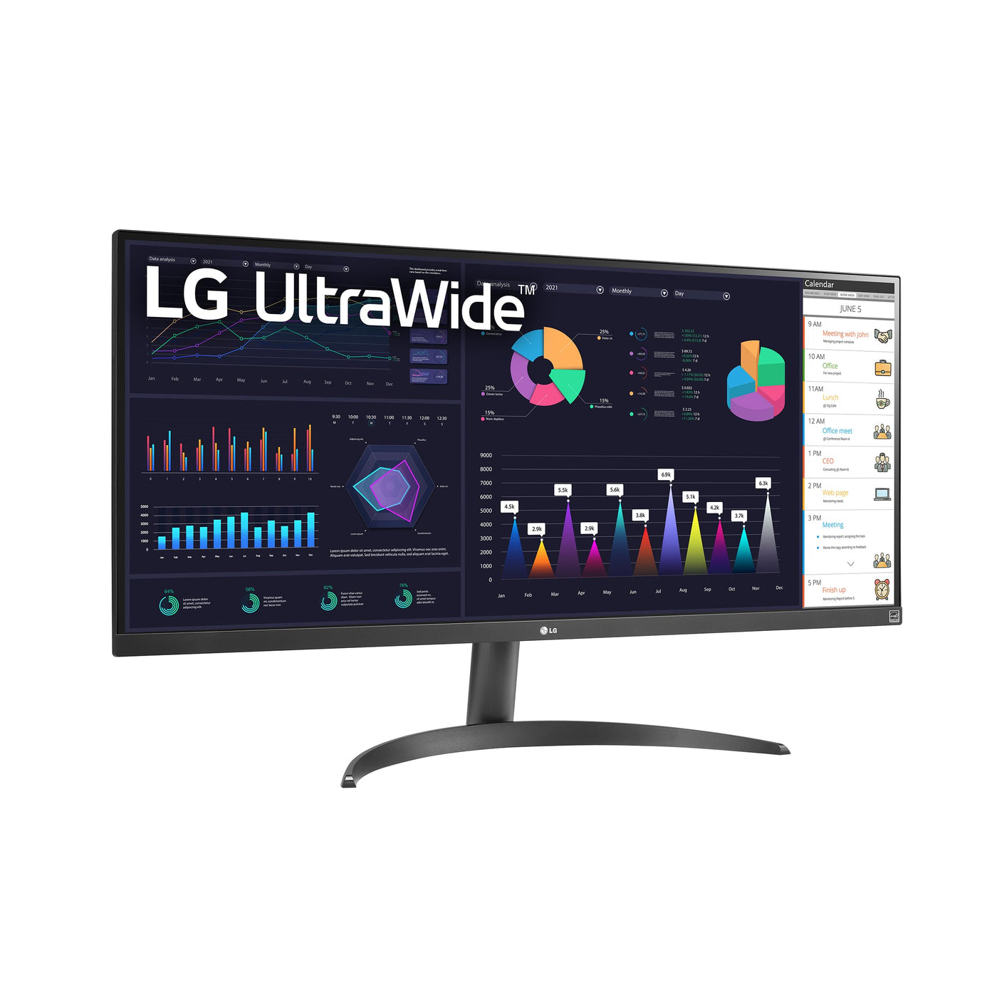 LG Electronics 34WQ500-B UltraWide™ Full HD 34" (87cm), 2560 x 1080, 21:9, AMD FreeSync™, HDR10- and VESA DisplayHDR™ 400, IPS with sRGB 99% (Typ.), Waves MaxxAudio®, 5ms GtG - Schwarz