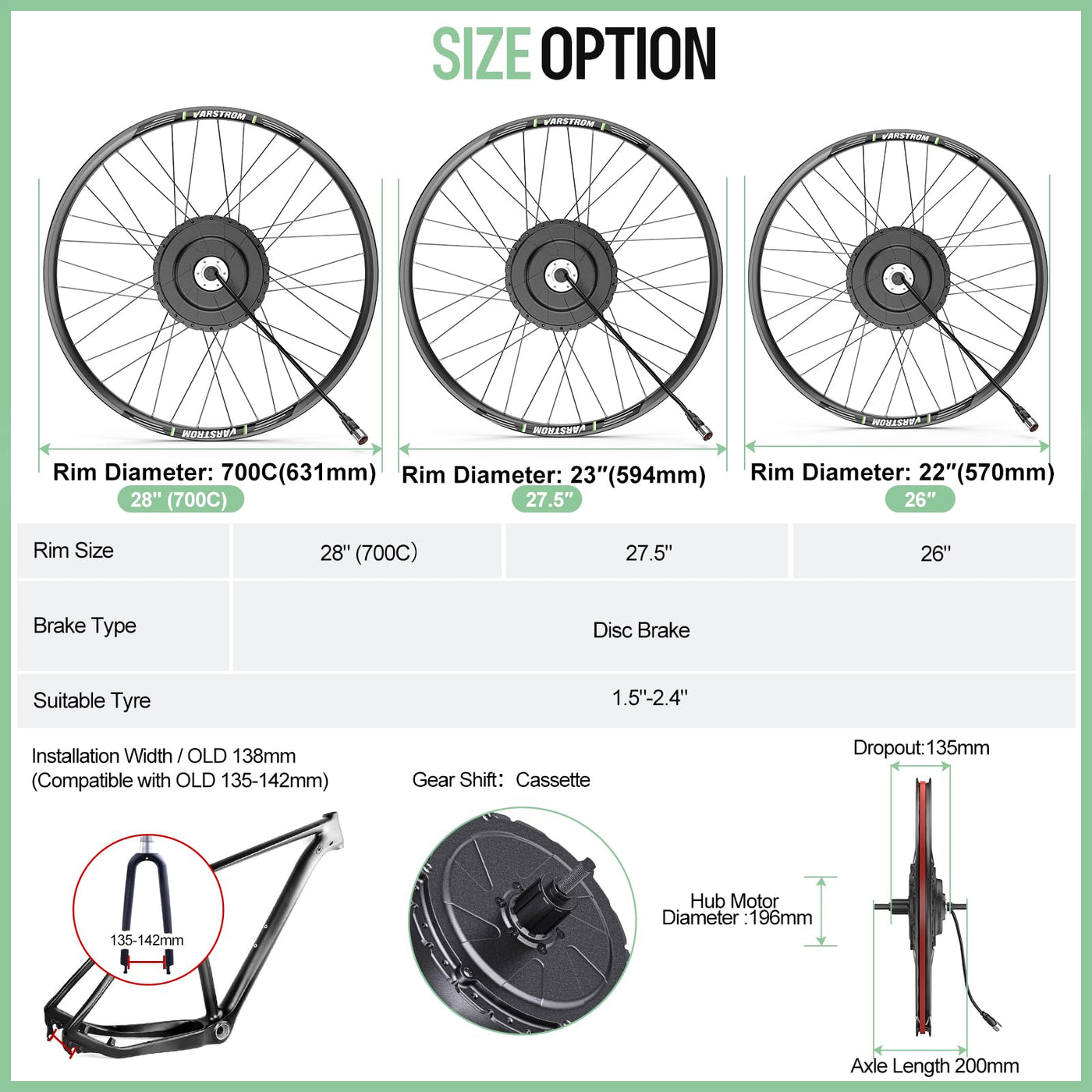 BAFANG 750W 48V G0900 Hinterradnabenmotor-Kit für 26" 27,5" 28"/29"/700C bürstenloser Hinterradnabenmotor mit optionaler Batterie und Display Hinterrad Elektrisches Fahrrad-Umrüstsatz