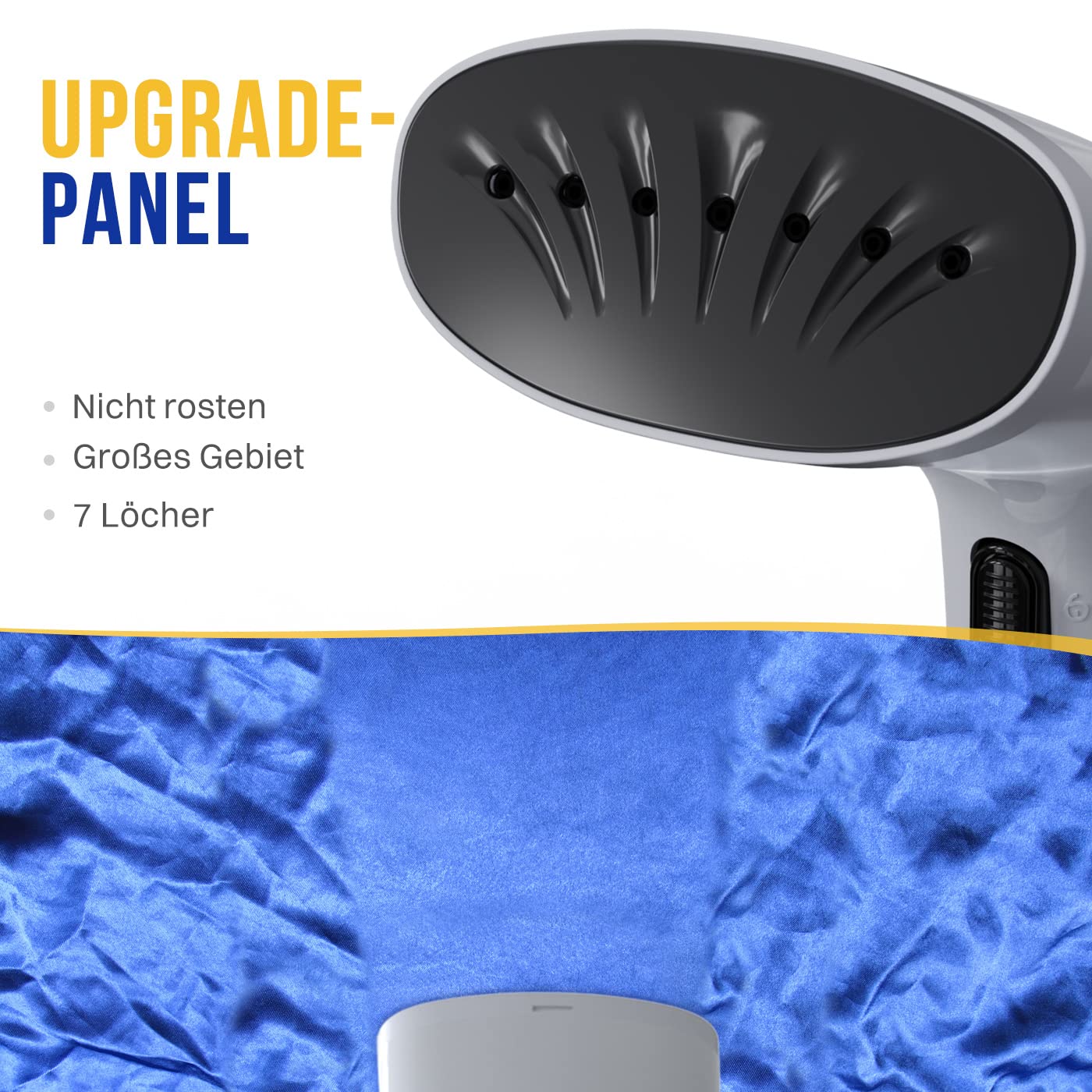 Rolipo Dampfglätter, 400ML Steamer Wassertank Dampfbürste Faltenentferner, für Zuhause, Büro, Reisen, Weiß