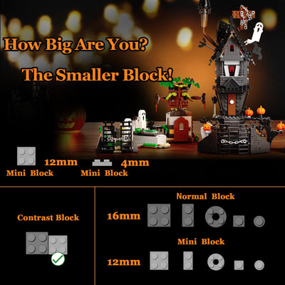 QLT Halloween Haus Haunted Mini Klemmbausteine Bausteine,Halloween Christmas Spielzeugset, Mädchen und Jungen 6-12 1092 PCS