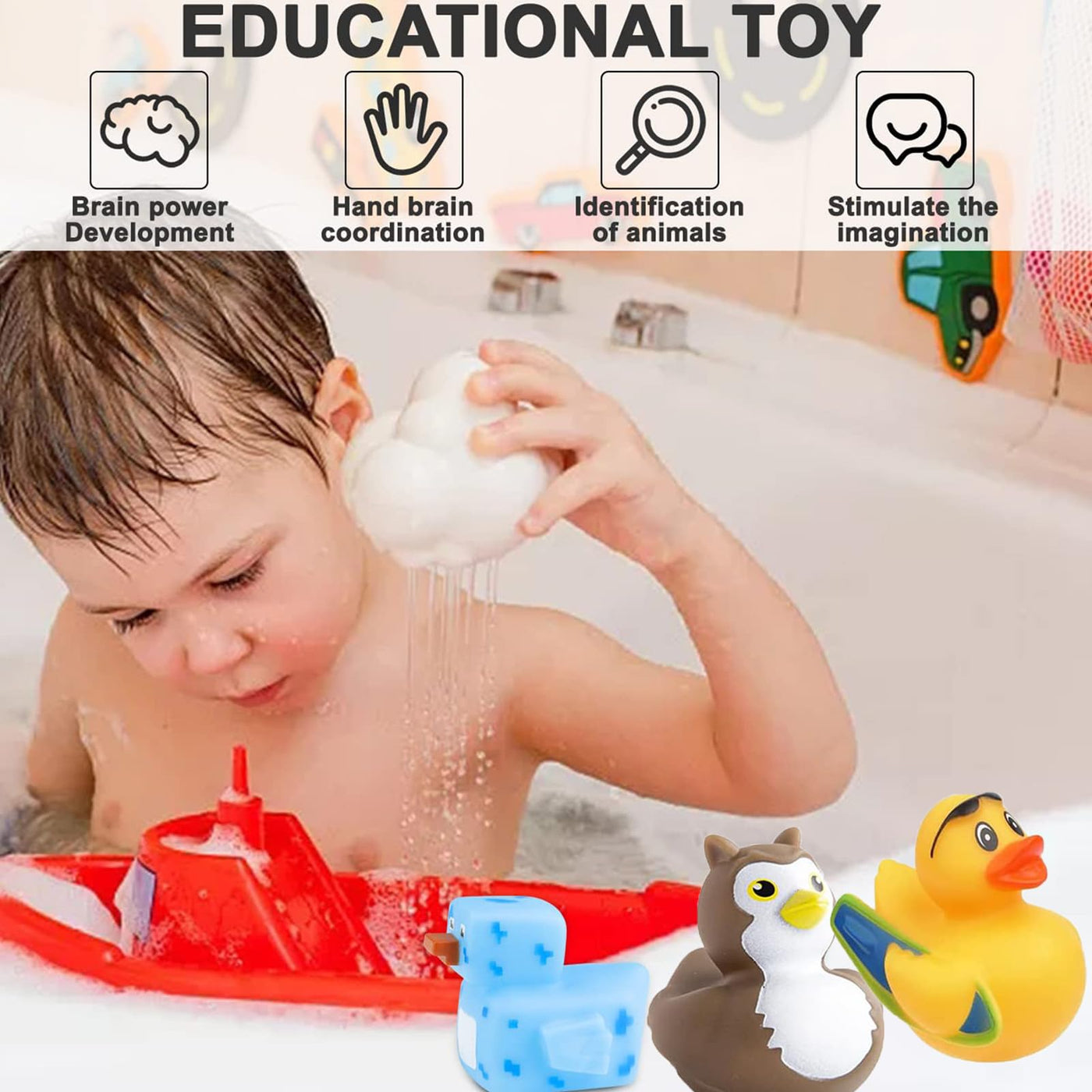 12 Stück Gummi Badeenten, Baby Bade Enten, Badeente Lustig Klein, Bunt Gummi Enten, Kinder Badewannenspielzeug, für Kinder, Babydusche, Kindergeburtstagpartys,Strand und im Pool (Skurrile Themen)