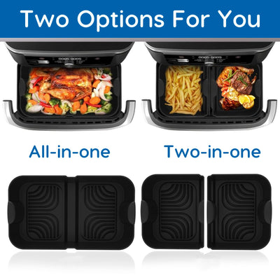 Höheres Ninja Heißluftfritteuse Zubehör für Ninja Foodi Flexdrawer 10,4 L AF500DE, COSORI Heißluftfritteuse Zubehör 10L Silikonform, Airfryer Zubehör für Ninja AF500EU AF500EUCP (3 Stück, Schwarz)