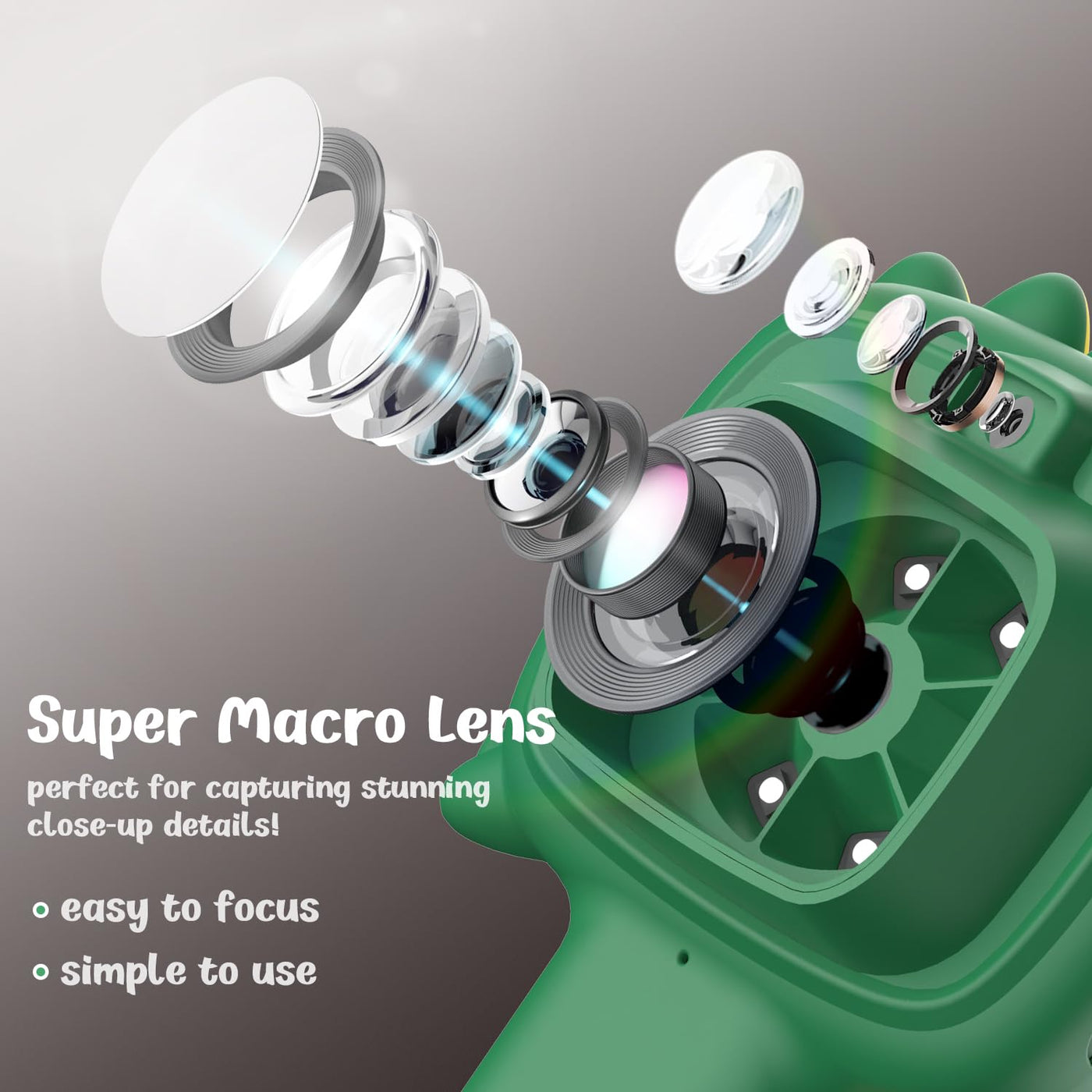 Mikroskop für Kinder, Thinkaroo 2-in-1-Funktion Tragbares Taschenmikroskop und Kamera, 2,4" IPS-Bildschirm USB Microscope, Mini-Mikroskop Draussen ab 3-12 Jahren Jungen und Mädchen