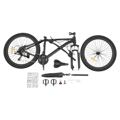 ATIVLB 26 Zoll Mountain Hardtail Mountain Bike, Adult Bike, Pneus AntidéRapants,Garde-Boue Pratique,Cadre De Support,MéCanisme De Transmission à 21 Vitesses,Fois Puissant Et Agile,Poids Brut17Kg,Noir