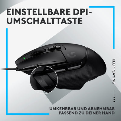 Logitech G502 X Kabelgebundene Gaming-Maus - LIGHTFORCE Hybrid optisch-mechanische Primärschalter, HERO 25K Gaming-Sensor, Kompatibel PC - macOS/Windows - Schwarz