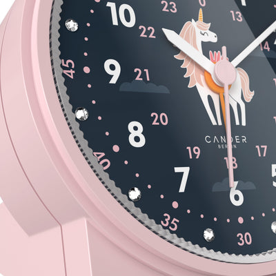 Cander Berlin MNU 1209 M Kinderwecker lautlos Einhorn Licht Snooze Beleuchtung analog Jungen Mädchen Kinderzimmer Wecker Kinder