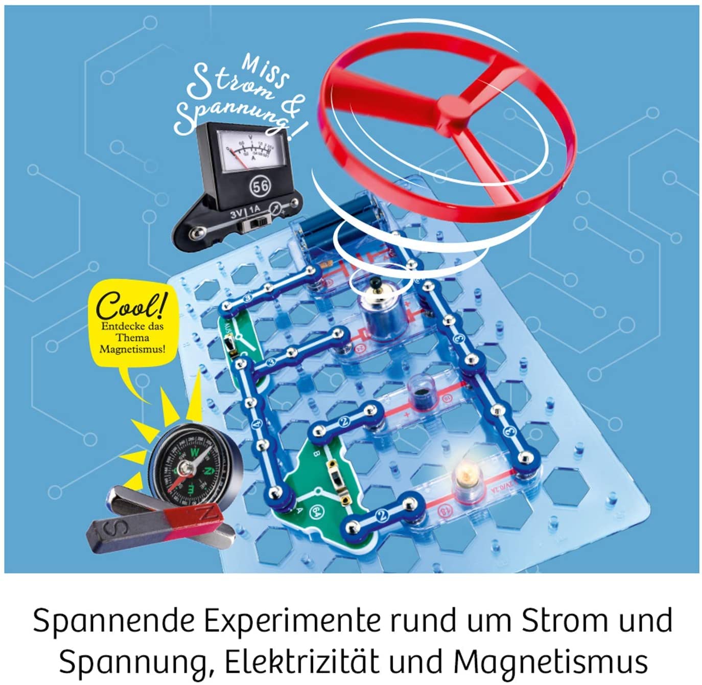 Kosmos 620547 Easy Elektro - Start, Spannende Stromkreise mit Motor und Messgerät erforschen, Experimentierkasten zu Elektrotechnik
