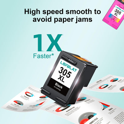 LOFBLAT 305XL Druckerpatronen, für HP 305 XL Patronen für HP DeskJet 2700 2710 2720 DeskJet Plus 4110 4120 Envy 6010 6020 6032 Envy Pro 6400 6420 2 Pack