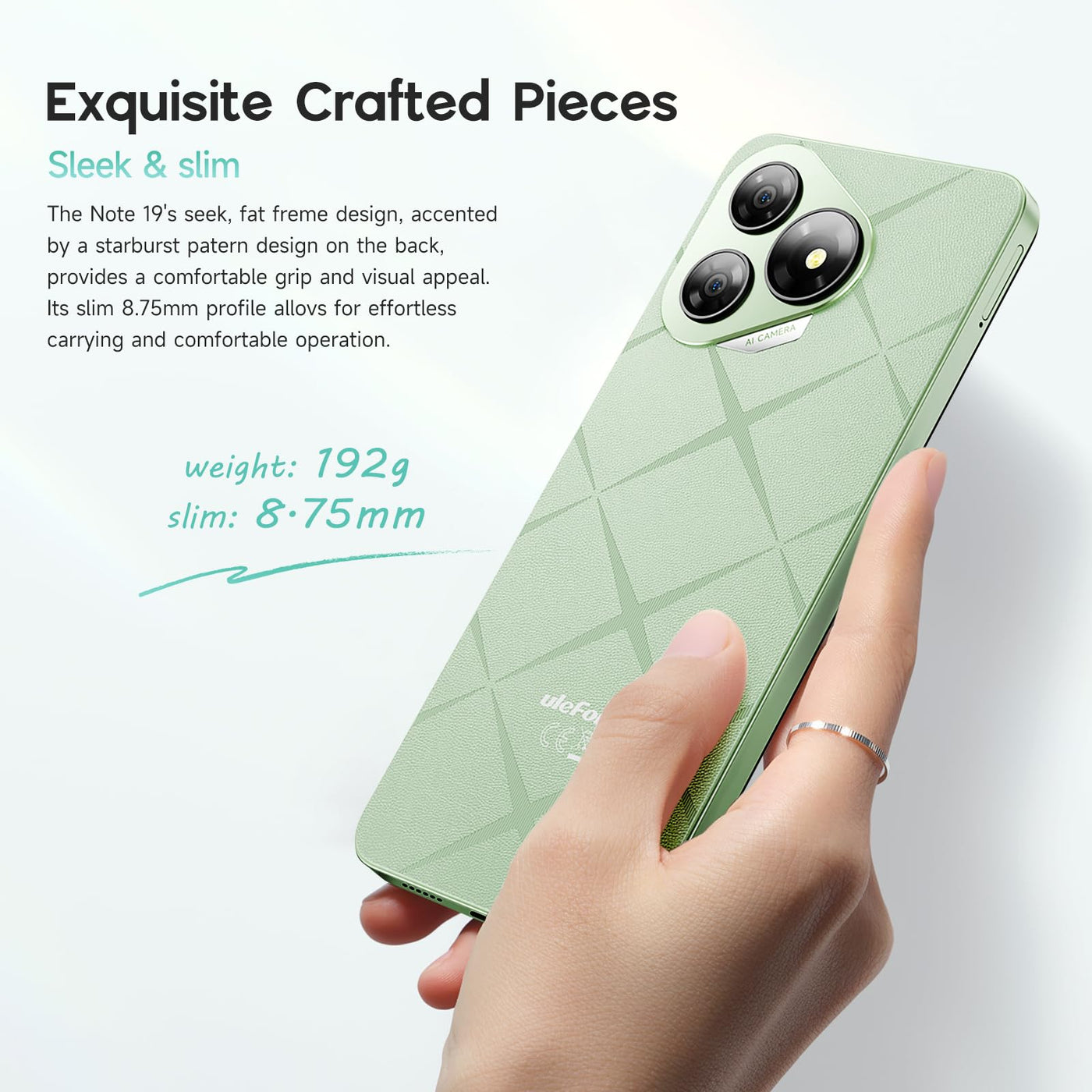 Ulefone Note 19 Smartphone Ohne Vertrag 6GB+64GB/512GB SD, Octa Core, Android 14, 5000mah Handys, 6,52 Zoll HD+ Handy Günstig, 8MP+5MP, 4G Dual SIM Handy Ohne Vertrag Face ID GPS OTG 2 Jahr Garantie