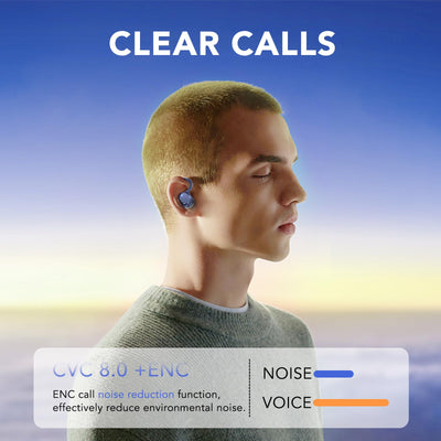 QXQ Bluetooth Kopfhörer Sport, in Ear Kopfhörer Kabellos Bluetooth 5.3 mit HD Mic, Kabellos Kopfhörer Comfort Fit, Dual LED-Anzeige, IP7 Wasserdicht Ohrhörer mit Ohrhaken, Bluetooth Kopfhörer Blu